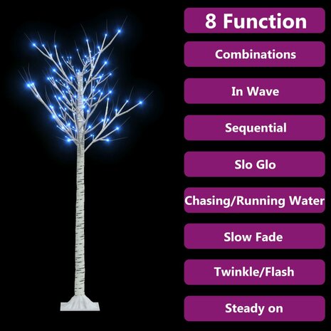 Kerstboom wilg met 140 blauwe LED&apos;s binnen en buiten 1,5 m 3