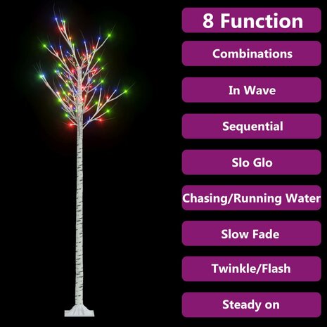 Kerstboom wilg 200 meerkleurige LED&apos;s binnen en buiten 2,2 m 3