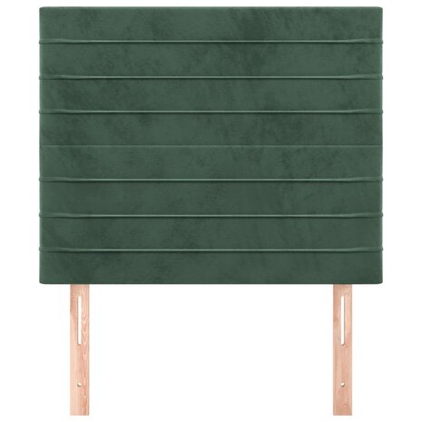 Hoofdborden 2 st 90x5x78/88 cm fluweel donkergroen 3