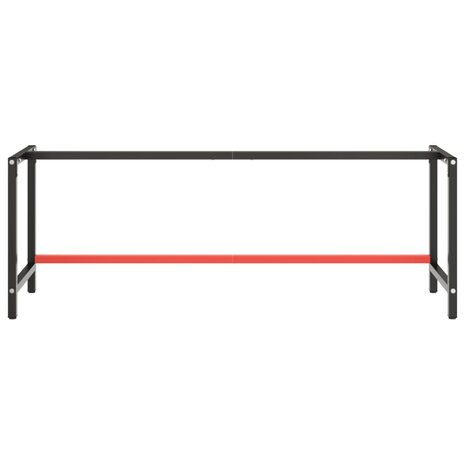 Werkbankframe 220x57x79 cm metaal matzwart en matrood 4