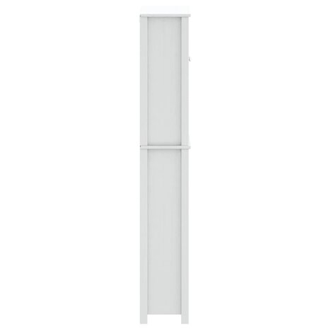 Wasmachinekast BERG 76x27x164,5 cm massief hout wit 5