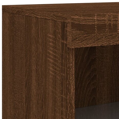 Bijzetkast met LED-verlichting bewerkt hout bruin eikenkleur 11