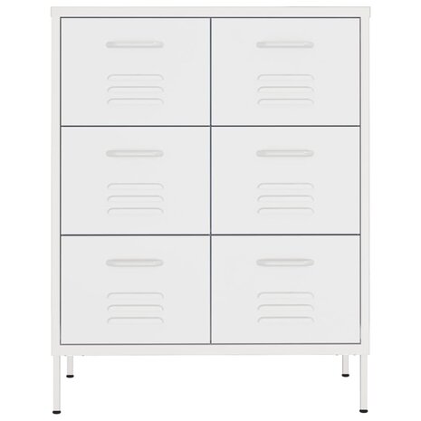 Ladekast 80x35x101,5 cm staal wit 3