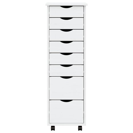 Ladekast MOSS verrijdbaar massief grenenhout wit 4