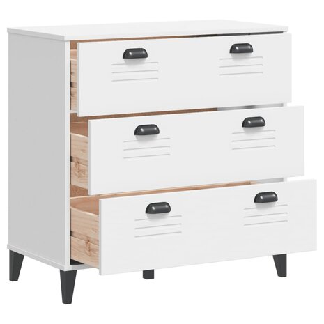 Ladekastje VIKEN bewerkt hout wit 5