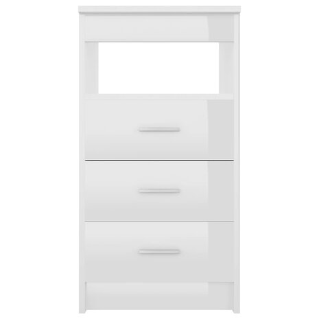 Ladekast 40x50x76 cm bewerkt hout hoogglans wit 4