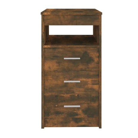 Ladekast 40x50x76 cm bewerkt hout gerookt eikenkleurig 5
