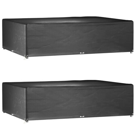 Tuinmeubelhoezen 2 st 16 oogjes rechthoekig 300x200x75 cm 1