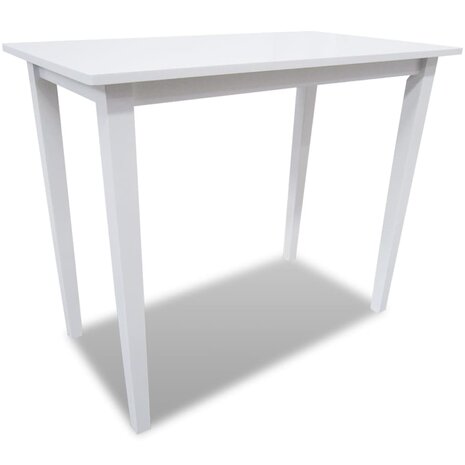 Bartafel en 4 barstoelen set hout wit 2