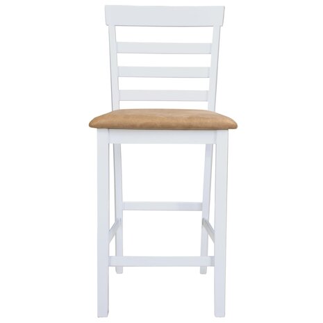 Bartafel en 4 barstoelen set hout wit 4