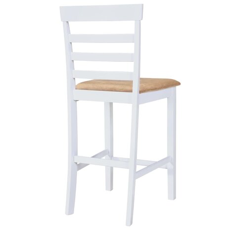 Bartafel en 4 barstoelen set hout wit 6