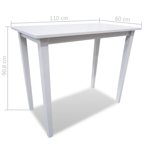 Bartafel en 4 barstoelen set hout wit 8