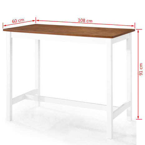 Bartafel- en krukkenset massief hout 5-delig  12