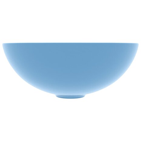 Wastafel rond keramiek lichtblauw 3