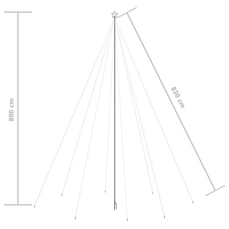 Kerstboomverlichting 1300 LED&apos;s binnen/buiten 8 m koudwit 8