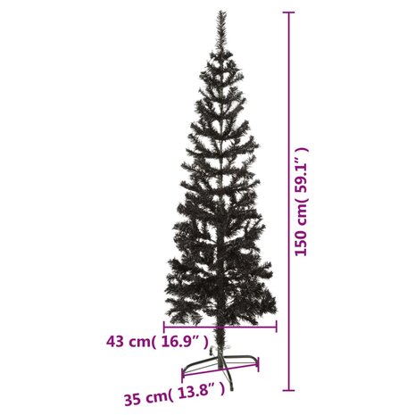 Kerstboom smal 150 cm zwart 7