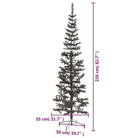Kerstboom smal 210 cm zwart  7
