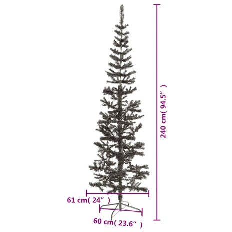 Kerstboom smal 240 cm zwart 7