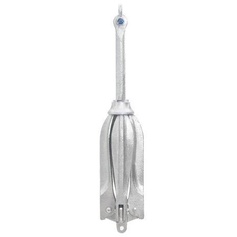 Anker met touw inklapbaar 10 kg smeedijzer zilverkleurig 5