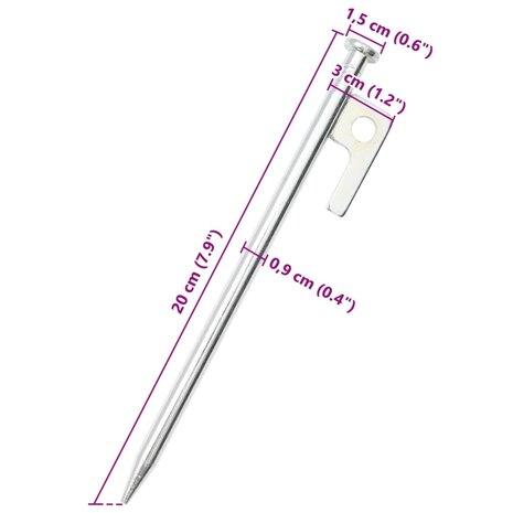 Tentharingen 24 st 9 mm 20 cm gegalvaniseerd staal 6