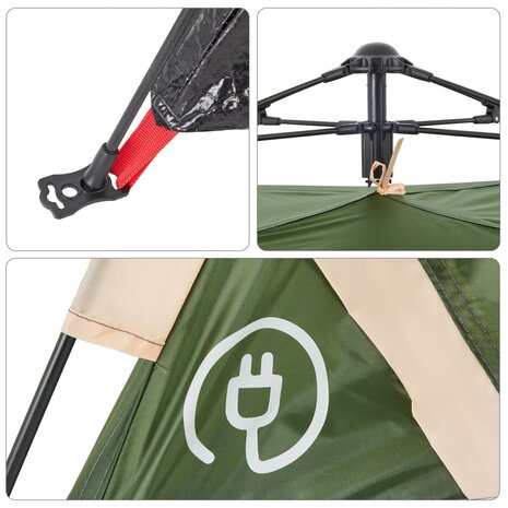 Tent 2-persoons snelontgrendeling groen 12