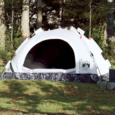 Tent 2-persoons snelontgrendeling verduisterende stof wit 1