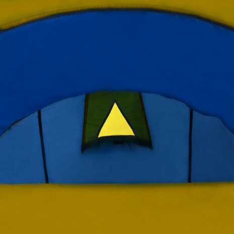 Tent 6-persoons marineblauw/geel 5