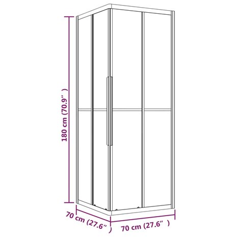 Douchecabine 70x70x180 cm mat ESG 10
