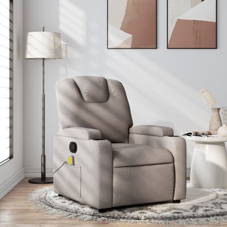Massagestoel verstelbaar stof taupe 1
