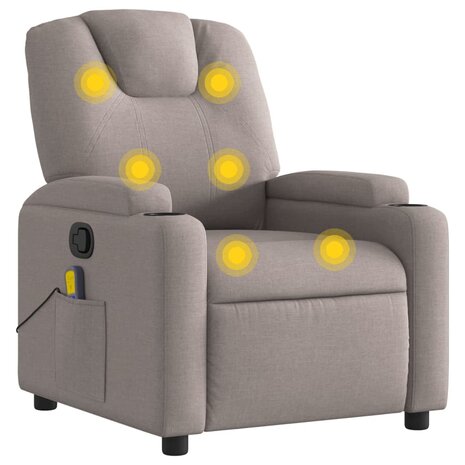 Massagestoel verstelbaar stof taupe 2