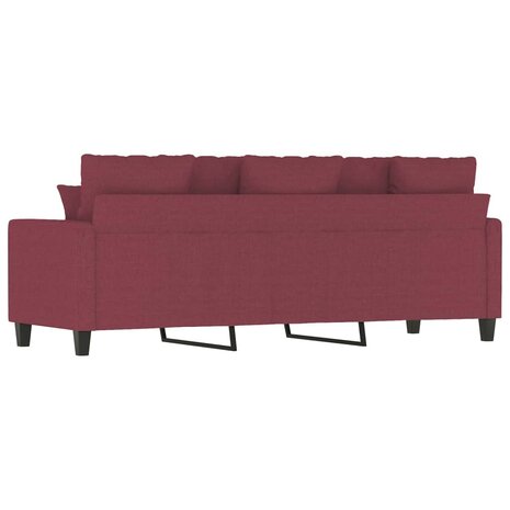 Driezitsbank 180 cm stof wijnrood 5
