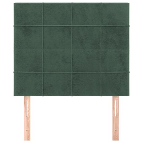 Hoofdborden 2 st 90x5x78/88 cm fluweel donkergroen 3