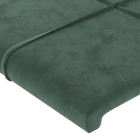 Hoofdborden 2 st 90x5x78/88 cm fluweel donkergroen 4