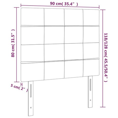 Hoofdborden 2 st 90x5x78/88 cm fluweel donkergroen 8