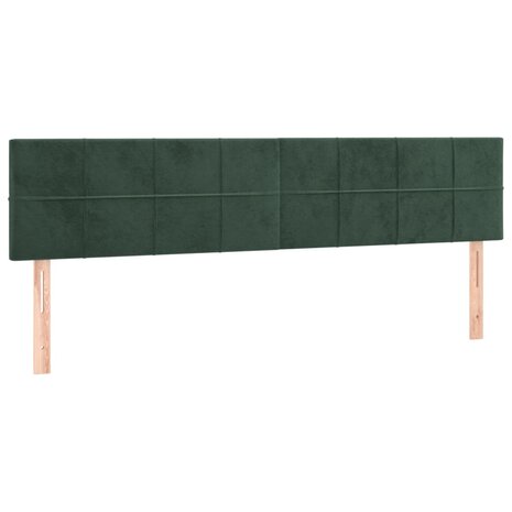 Hoofdborden 2 st 90x5x78/88 cm fluweel donkergroen 2