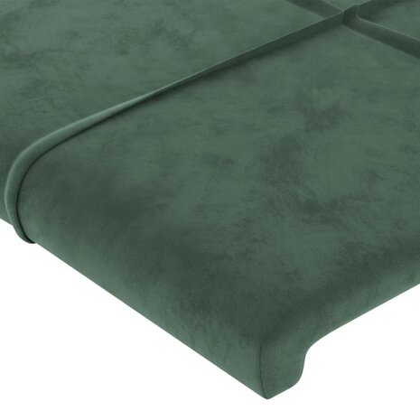 Hoofdborden 2 st 90x5x78/88 cm fluweel donkergroen 4