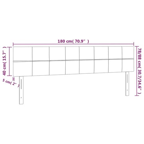 Hoofdborden 2 st 90x5x78/88 cm fluweel donkergroen 8