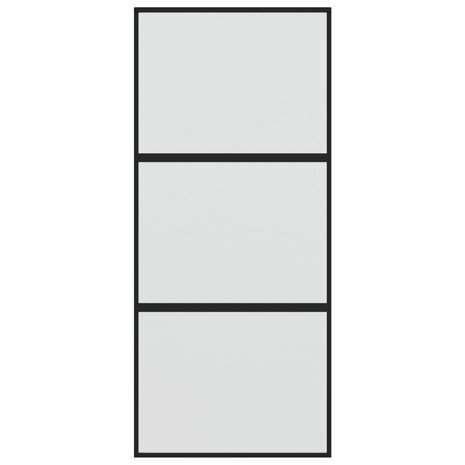 Schuifdeur 90x205 cm gehard glas en aluminium zwart 4