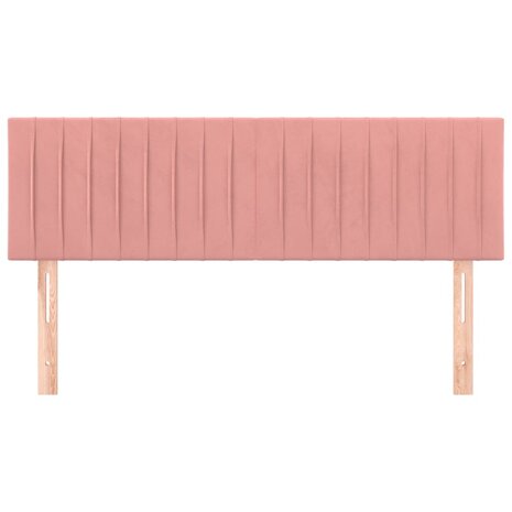 Hoofdborden 2 st 72x5x78/88 cm fluweel roze 3