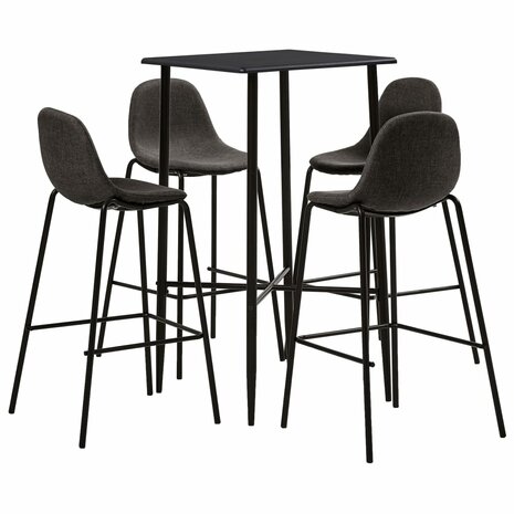 5-delige Barset stof donkergrijs 1