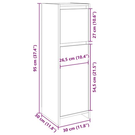 Badkamerkast 30x30x95 cm spaanplaat sonoma eikenkleurig 10