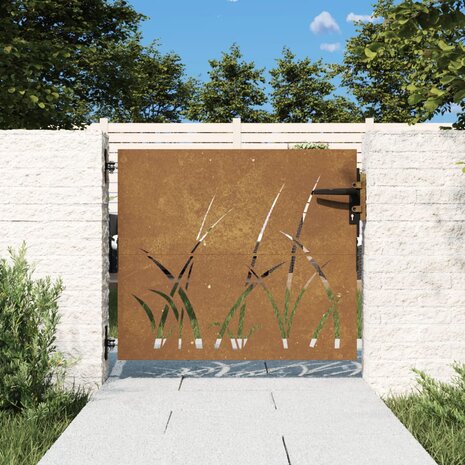 Poort 85x75 cm grasontwerp cortenstaal 1