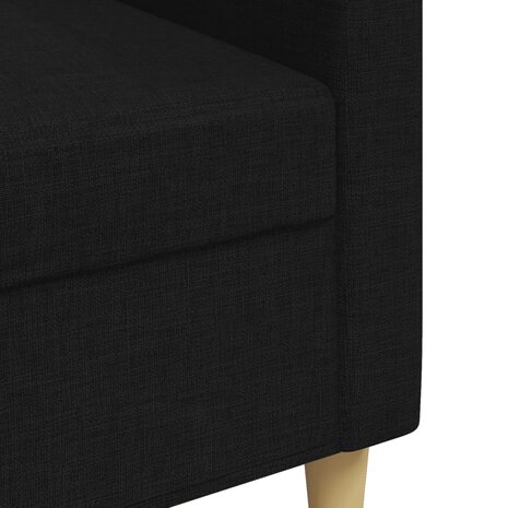 Driezitsbank 210 cm stof zwart 7
