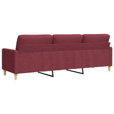 Driezitsbank 210 cm stof wijnrood 6