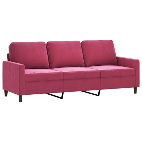 2-delige Loungeset met kussens fluweel wijnrood 4