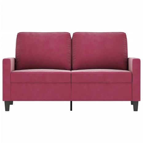 Tweezitsbank 120 cm fluweel wijnrood 3