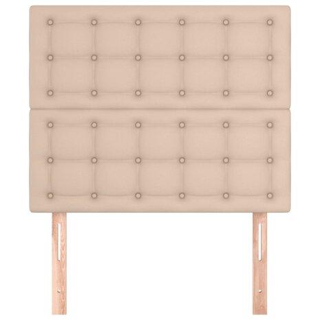 Hoofdborden 2 st 90x5x78/88 cm kunstleer cappuccinokleurig 3