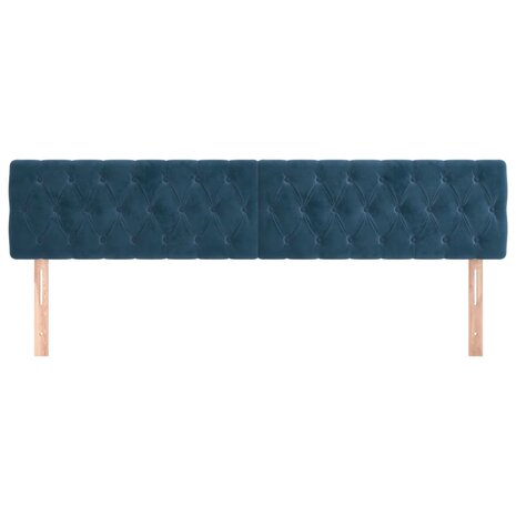 Hoofdborden 2 st 90x7x78/88 cm fluweel donkerblauw 3
