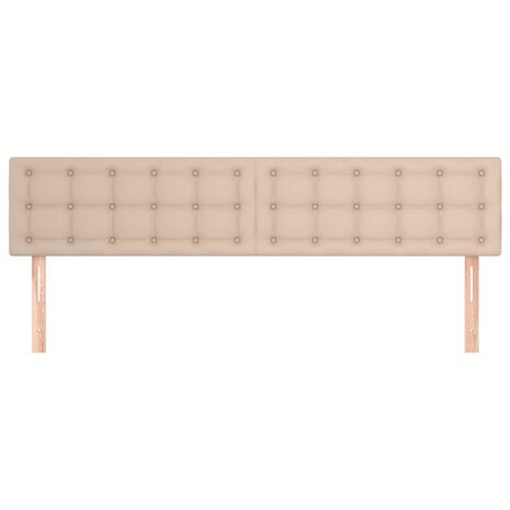 Hoofdborden 2 st 90x5x78/88 cm kunstleer cappuccinokleurig 3