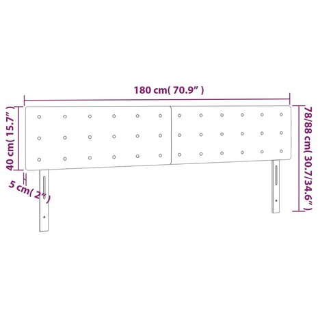 Hoofdborden 2 st 90x5x78/88 cm kunstleer cappuccinokleurig 8